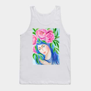 My Peonies Watercolor Painting Tank Top